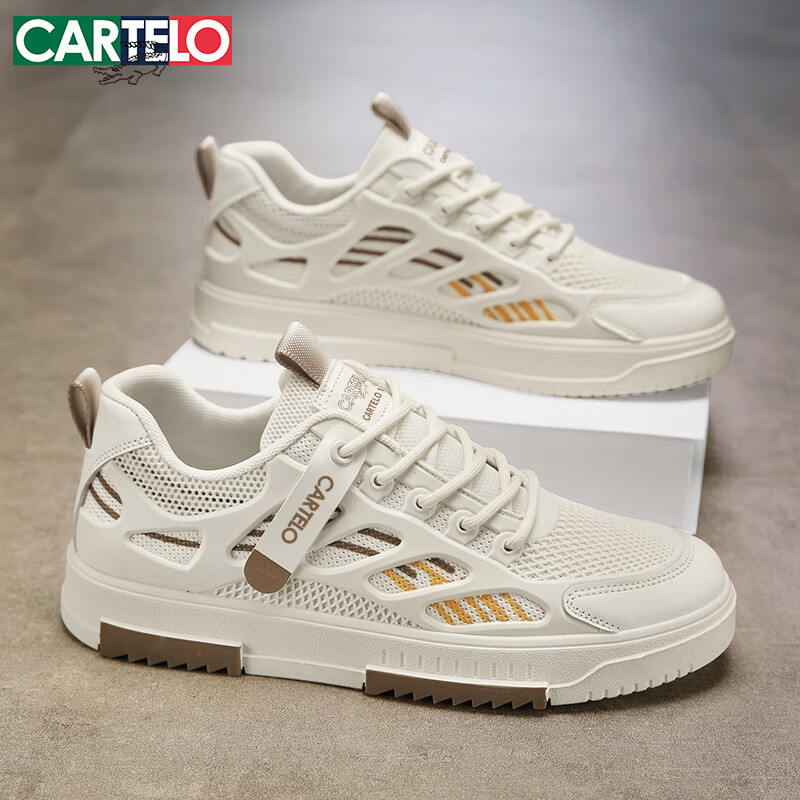 CARTELO Men's Shoes Spring/Summer 2025 Explosive Flyknit Mesh Casual Shoes Men's...