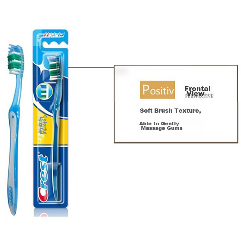 Crest Colorful Crystal Soft Bristle Gum Care Toothbrush, 3-Pack Family Pack, Gen...