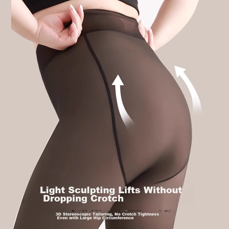 Langsha Women's Plus Size Leggings, Autumn And Winter Fleece-Lined, Fake Sheer,...