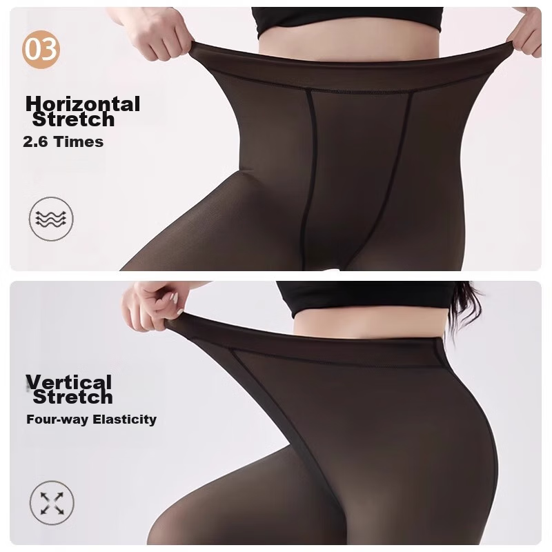 Langsha Women's Plus Size Leggings, Autumn And Winter Fleece-Lined, Fake Sheer,...