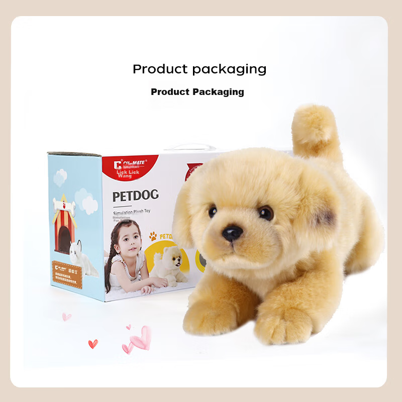 Kemait Gold Retriever Plush Toy Doll Stuffed Animal Pillow Valentine's Day New Y...