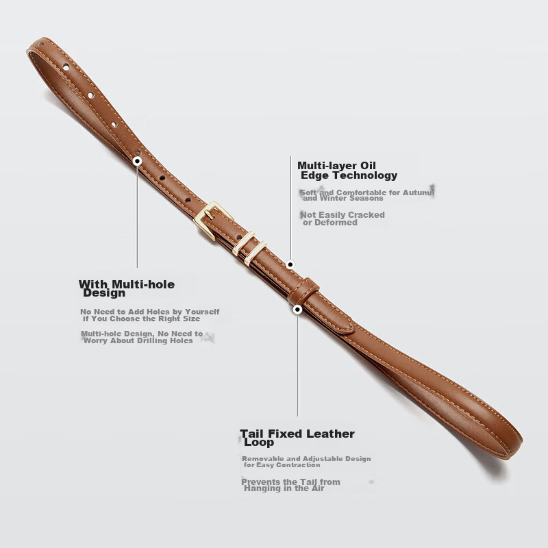 Cnoles Women's Leather Belt, Fashionable Versatile Cowhide Waistband, Matching J...