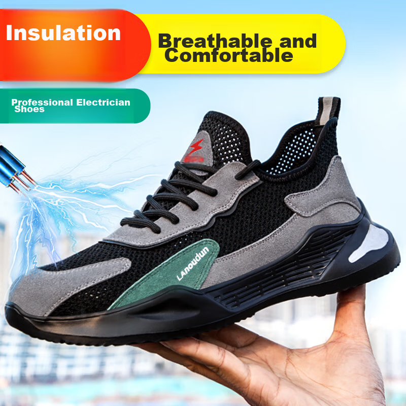 Blue Owl Shield Safety Shoes for Men, Summer Breathable Insulated Electrician An...