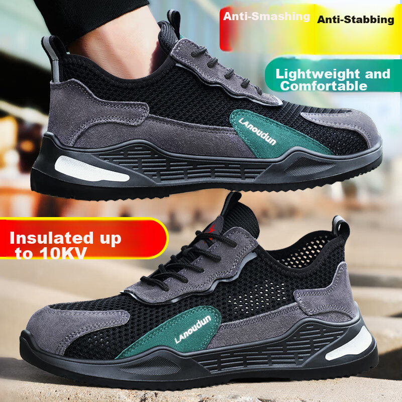 Blue Owl Shield Safety Shoes for Men, Summer Breathable Insulated Electrician An...