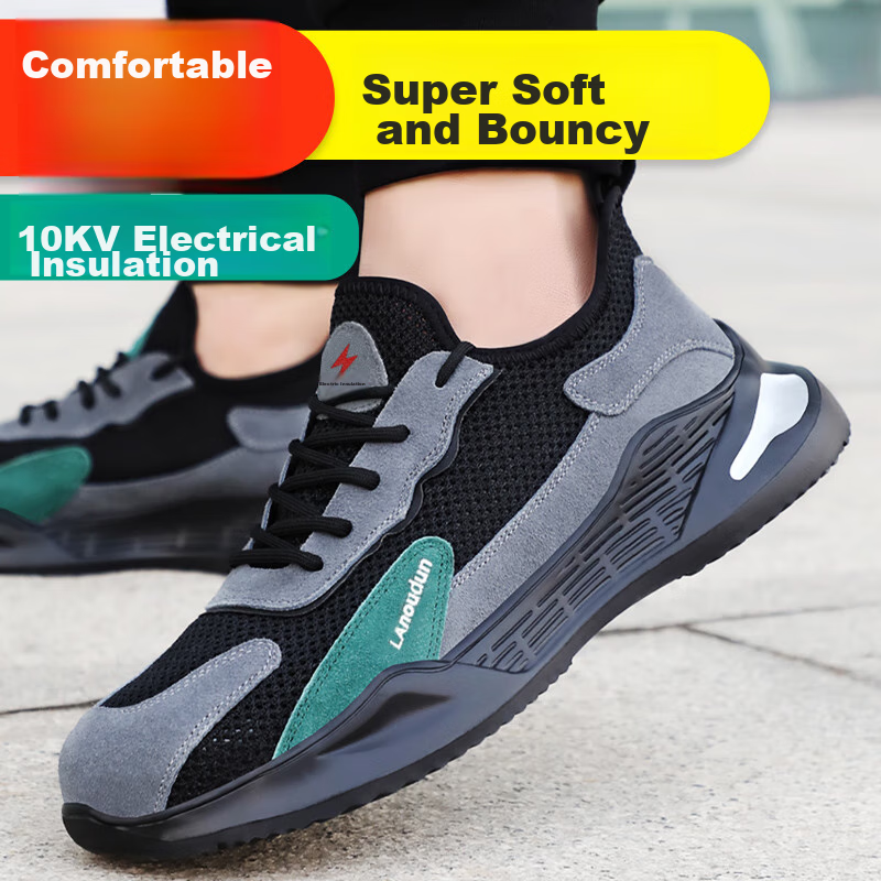 Blue Owl Shield Safety Shoes for Men, Summer Breathable Insulated Electrician An...