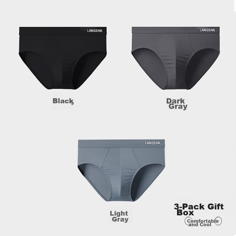 LangSha Men's Underwear Men's Triangle Pants Summer Ice Silk 7A Antibacterial Mu...