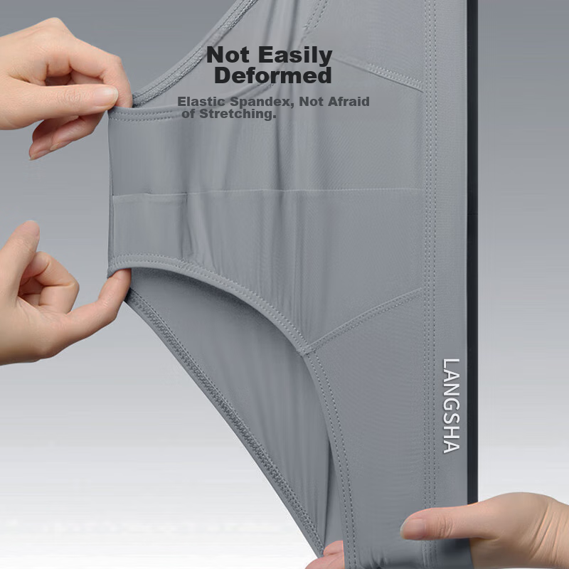 LangSha Men's Underwear Men's Triangle Pants Summer Ice Silk 7A Antibacterial Mu...