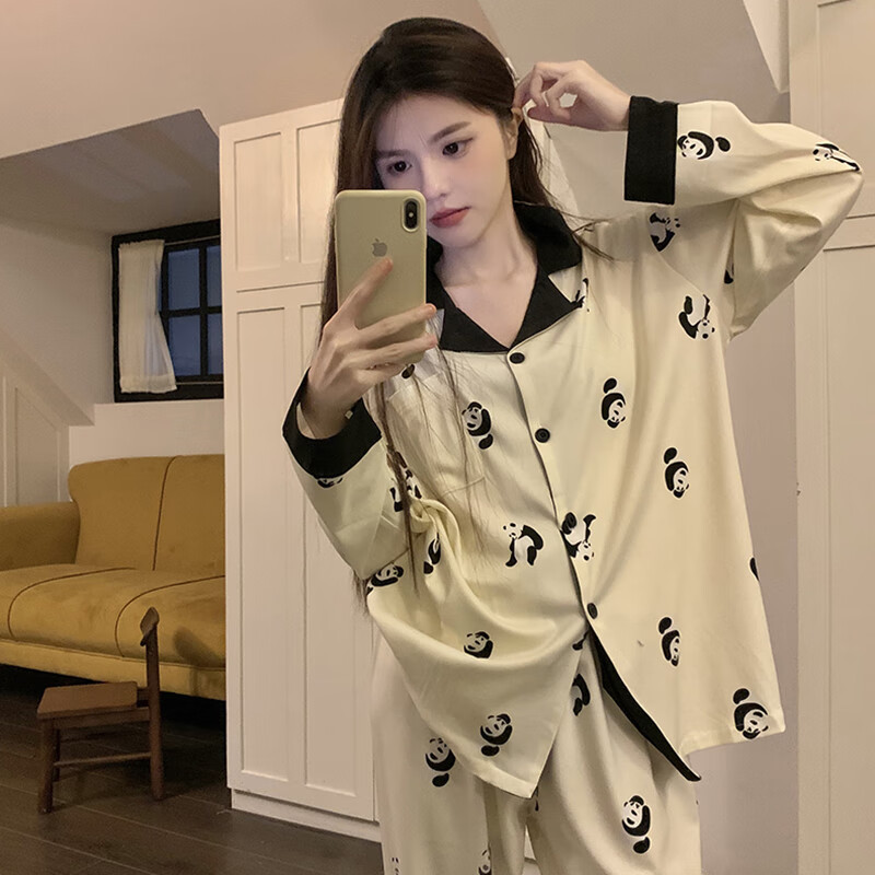 Langsha Women's Loungewear, Cotton-Like Breathable Long-Sleeve Pants, Sweet Inte...