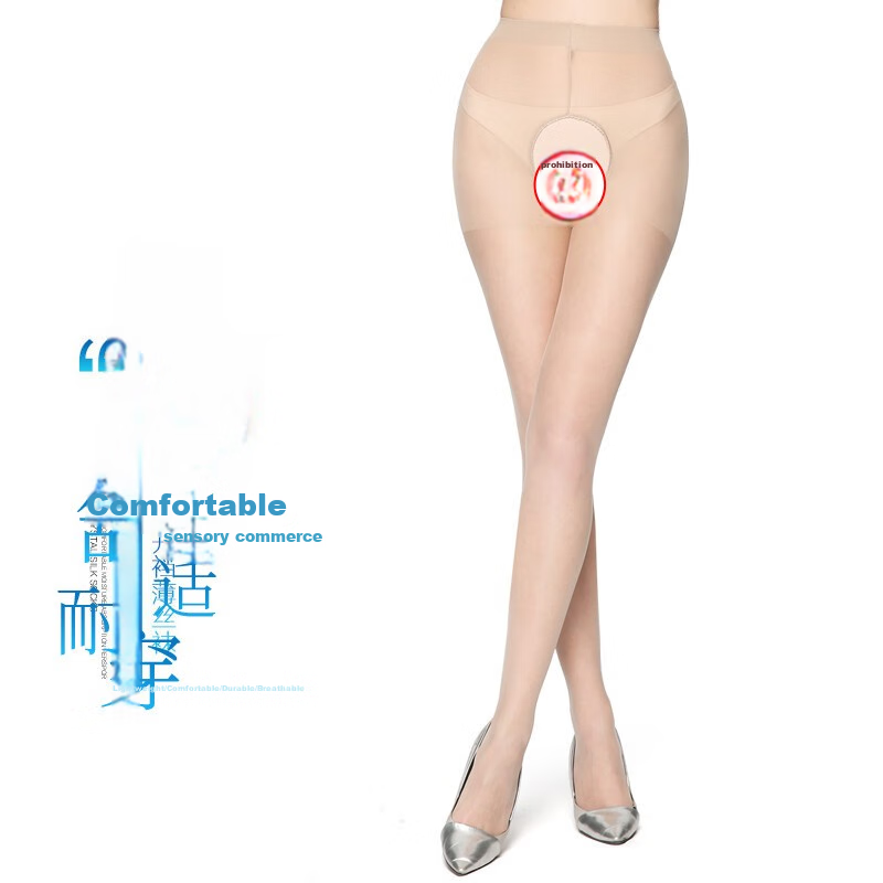 Langsha Silk Stockings for Women, Black Sexy Crotchless Pantyhose, Ultra-Thin Se...