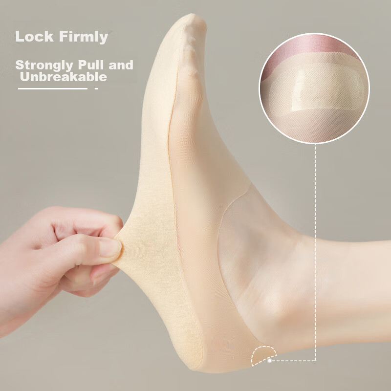 Langsha Women's Summer Thin Cotton-Backed Socks, Short Silk Invisible Low-Cut No...