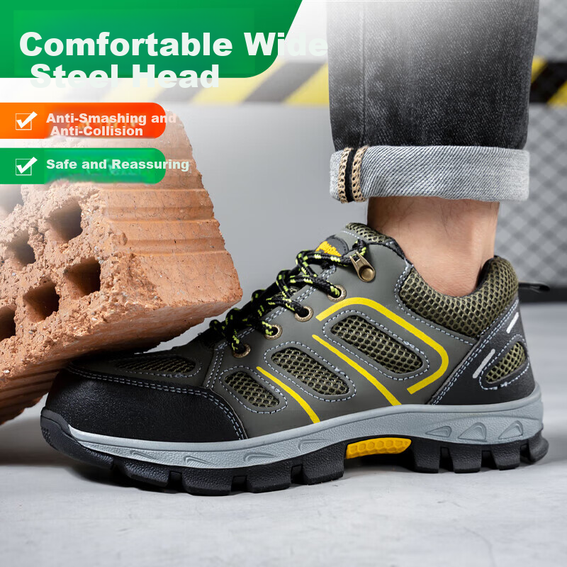 Jingtu Safety Shoes for Men, Anti-Static, Steel Toe Cap, Puncture-Resistant, Bre...