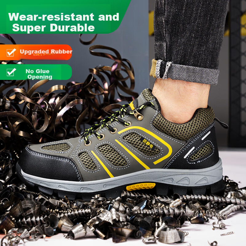 Jingtu Safety Shoes for Men, Anti-Static, Steel Toe Cap, Puncture-Resistant, Bre...