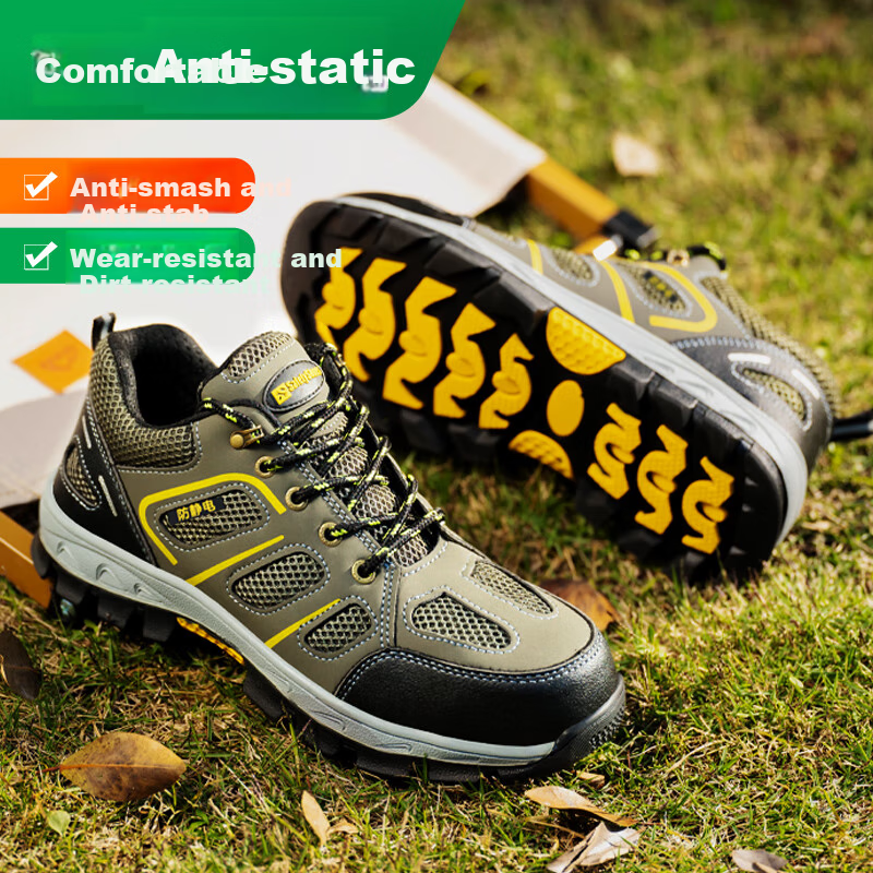Jingtu Safety Shoes for Men, Anti-Static, Steel Toe Cap, Puncture-Resistant, Bre...