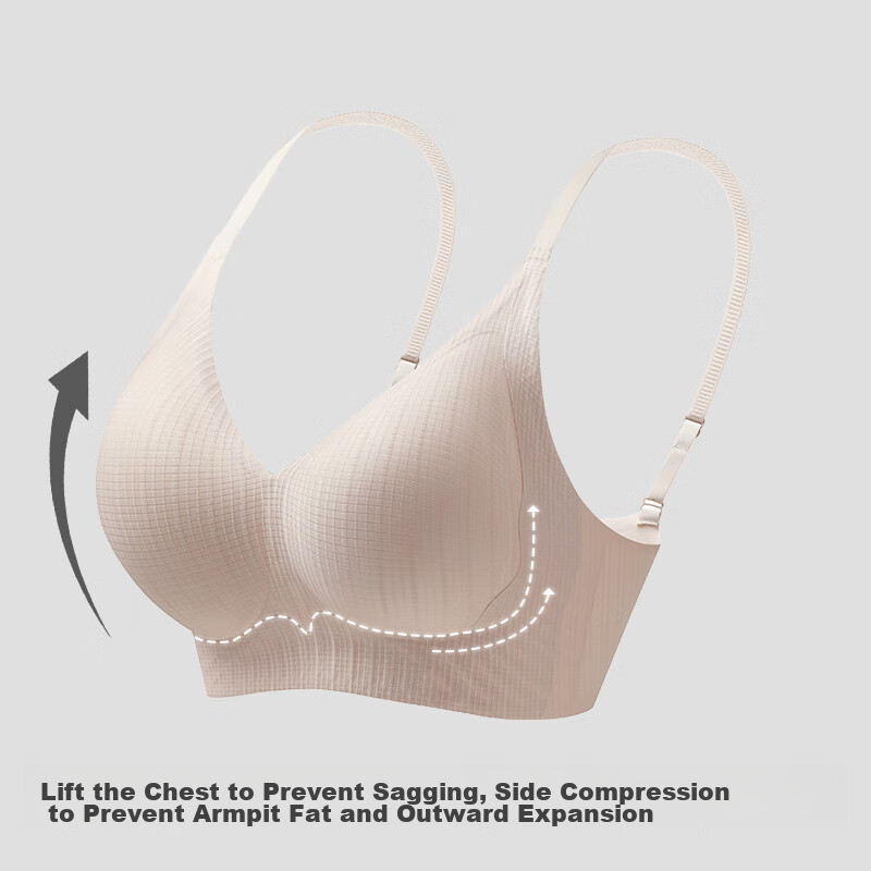 Caramella Women's Seamless Push-Up Bra, Wireless, Anti-Sagging, 2024 Winter New...