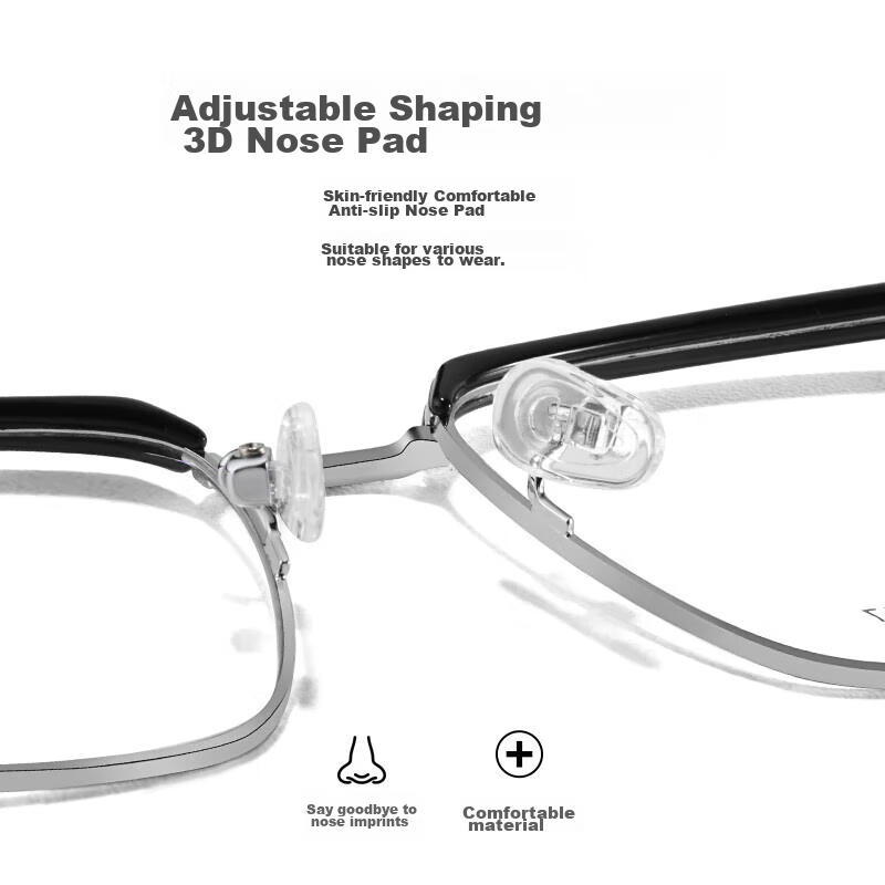 Jingbang Large Frame Myopia Glasses for Men, Non-Prescription Anti-Blue Light Ra...