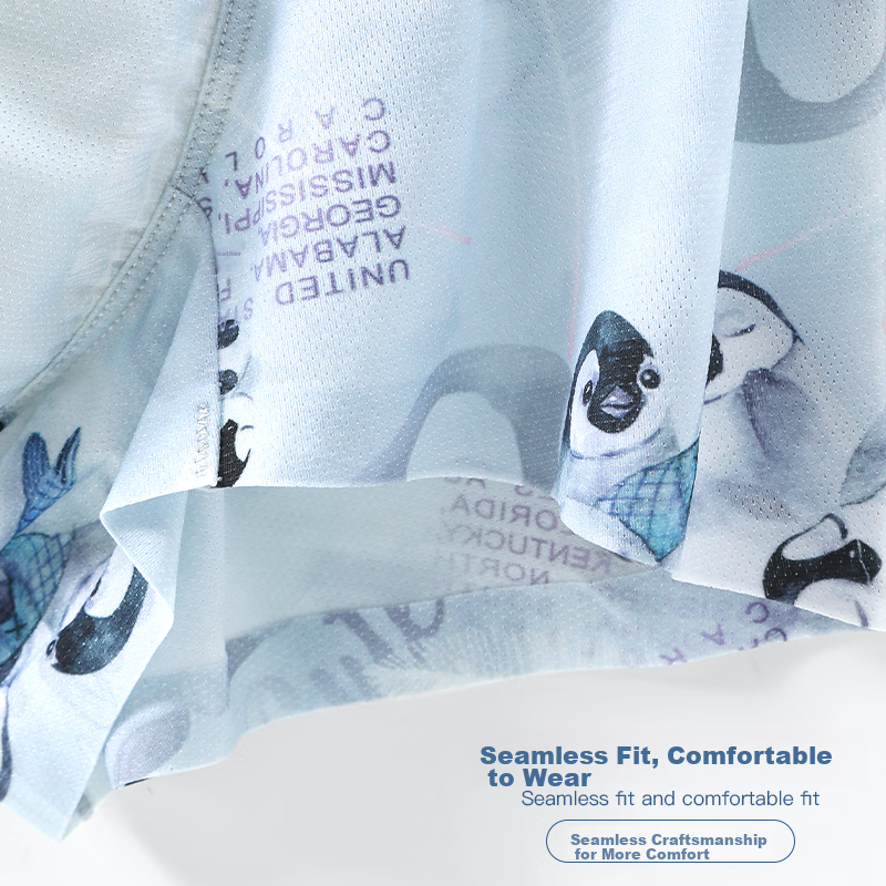 Langsha Men's Underwear, Ice Silk, Summer Mesh Breathable, Boxer Briefs, Loose-F...