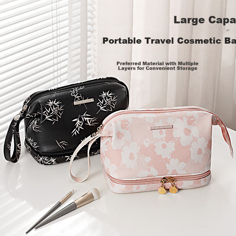 Lehuo Travel Cosmetic Bag Printed Portable Large Capacity High Value Washable Sk...
