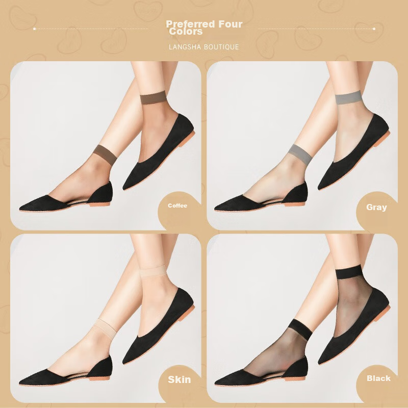 Langsha Short Silk Stockings for Women, 20 Pairs, Spring And Summer Women's Sock...