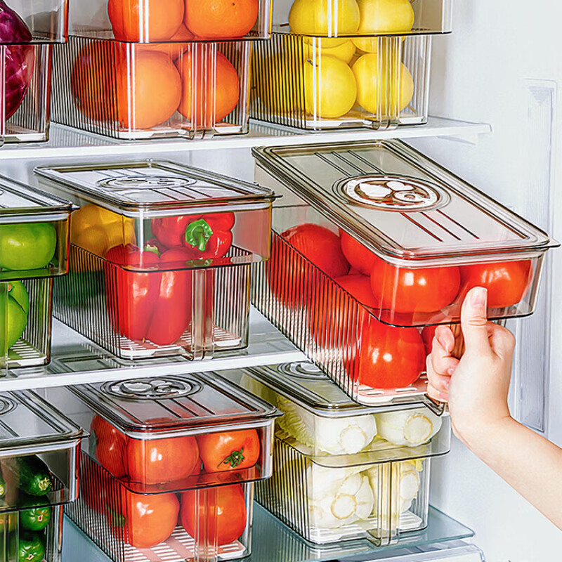 KATEI STORY Japanese Refrigerator Storage Box, Large Capacity, Food-Grade, Speci...