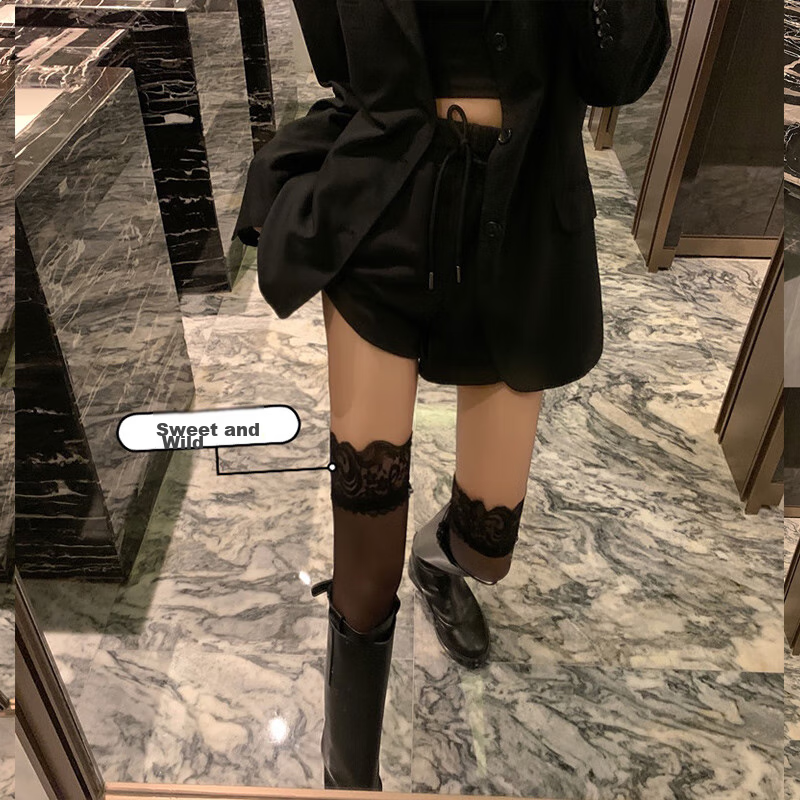 Langsha Silk Stockings for Women, Silicone Non-Slip Sexy Over-Knee Thigh-High St...