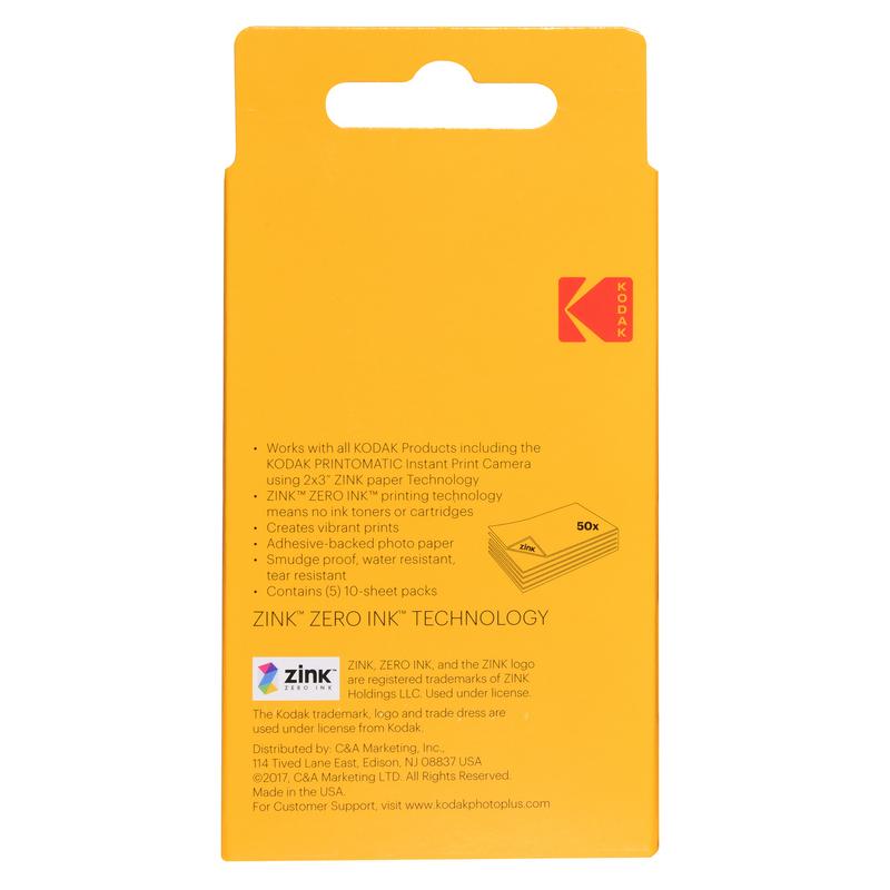 Kodak Zink 2X3-Inch Film, Kodak PRINTOMATIC And Smile Series Instant Film, Insta...