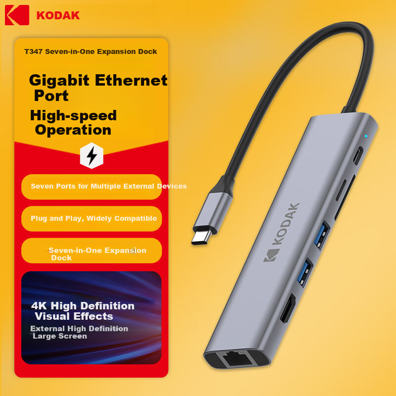 Kodak Type-C Expansion Dock USB3.0 Hub 7-in-1 Splitter SD Card TF Card Slot HDMI...
