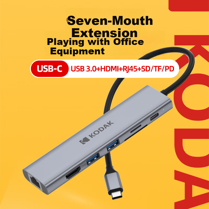 Kodak Type-C Expansion Dock USB3.0 Hub 7-in-1 Splitter SD Card TF Card Slot HDMI...