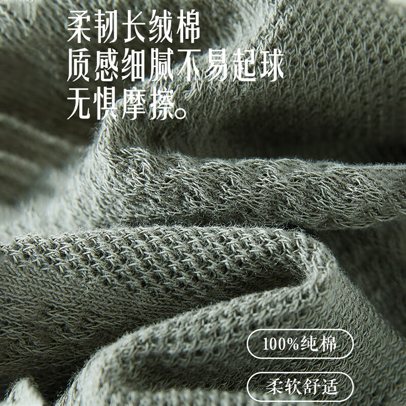 Langsha Men's Socks, Short Socks, Pure Cotton, Antibacterial, Odor-Resistant, Th...