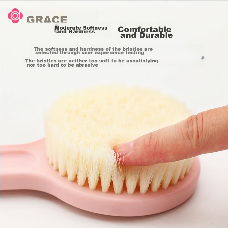 Grace Long-Handled Soft-Bristle Bath Scrubber, Back Scrubber, 8*36cm