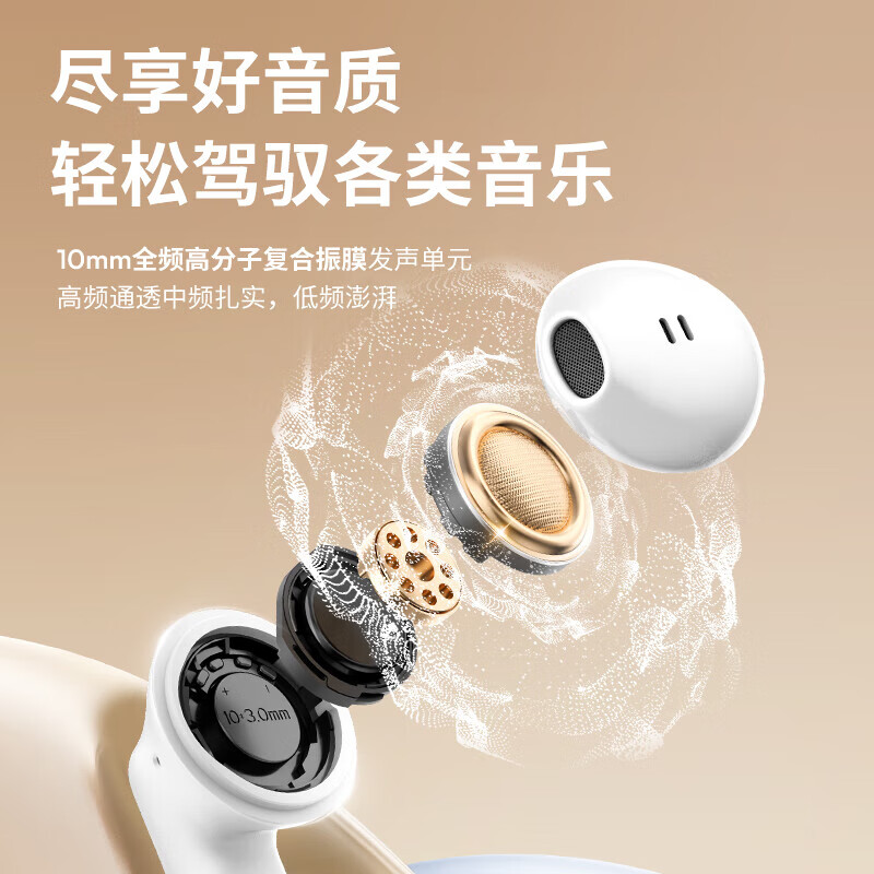 Havit (HAVIT) True Wireless Bluetooth Earbuds Half In-Ear Sports Noise Cancellin...