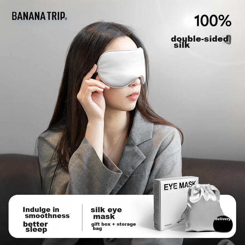 BANANA TRIP Silk Eye Mask, Double-Sided Skin-Friendly, Light-Blocking, Adjustabl...