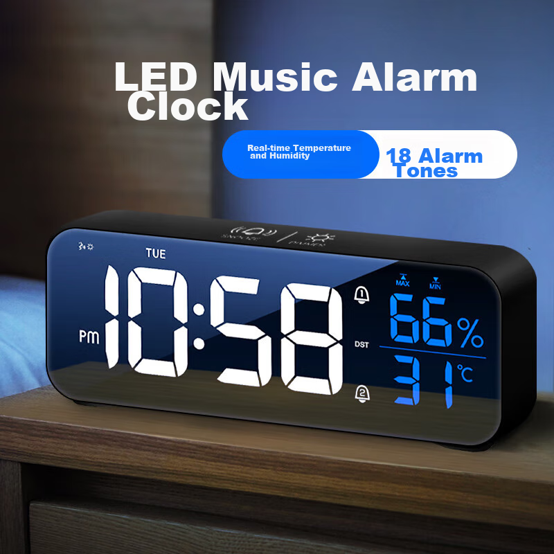 Mashi Alarm Clock, Student Thermometer And Hygrometer, Electronic Smart Simple D...