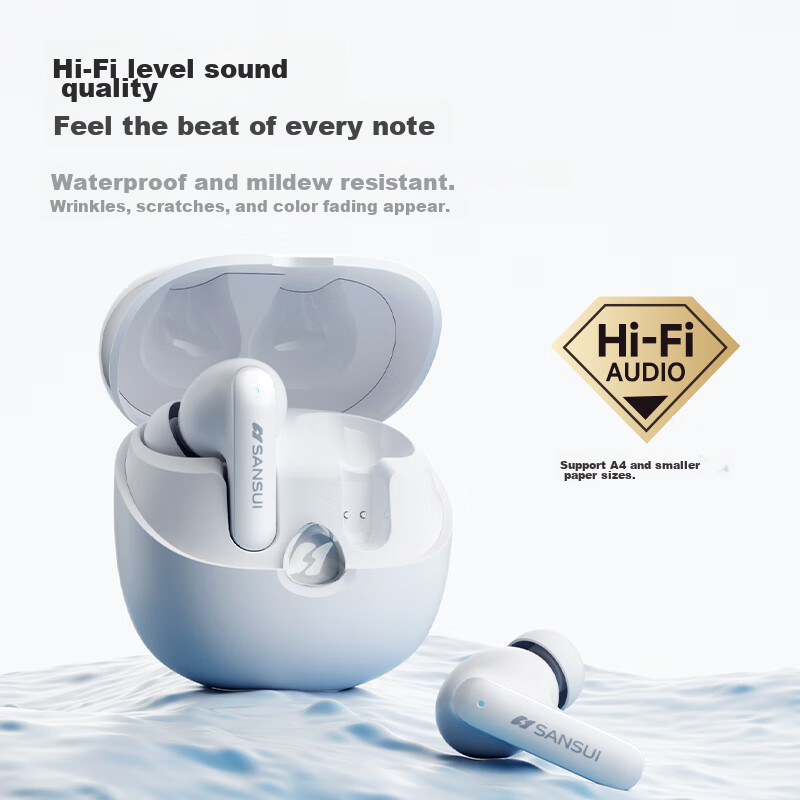 SANSUI T22 Pro Bluetooth Earphones with Deep Call Noise Reduction, True Wireless...