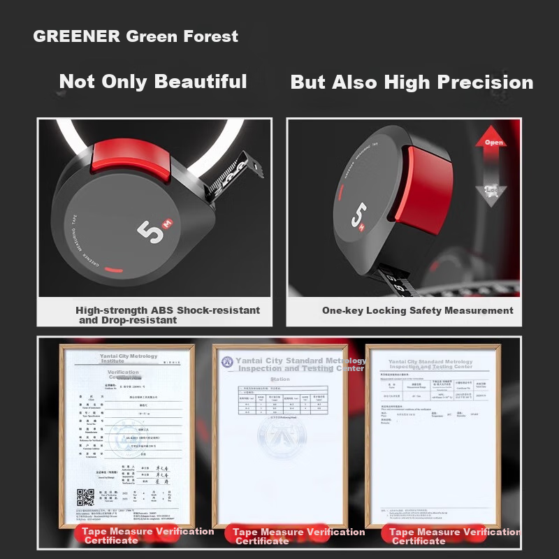 Green Forest Thickened and Hardened Tape Measure with Anti-cut Hand Protection D...