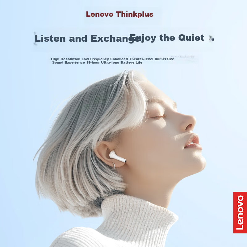 Lenovo [2025 Latest Model] True Wireless Bluetooth Earbuds, In-Ear Call Noise Re...