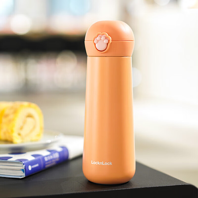 LOCK&LOCK Meow Bouncy Insulated Tumbler, Cute Portable Stainless Steel Water Cup...