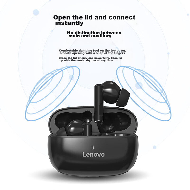 Lenovo True Wireless Bluetooth Earbuds, Semi In-Ear Bluetooth 5.4 Wireless Noise...