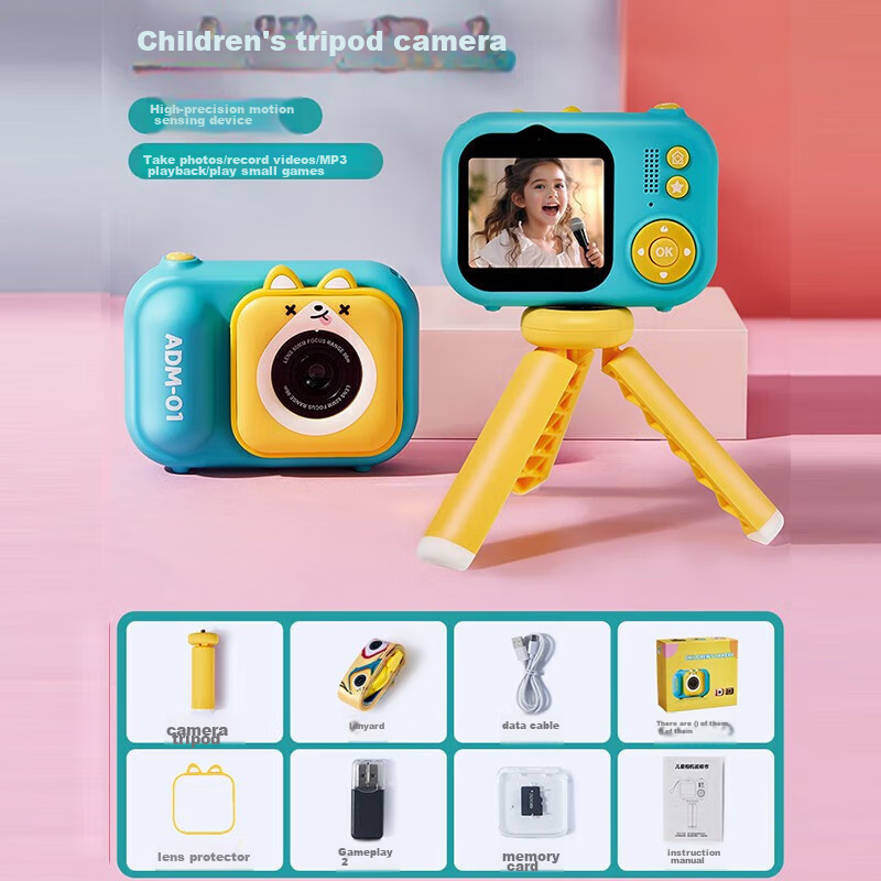 Leleyu Children's Camera, Cartoon Design, Can Take Photos And Print, Digital Ins...