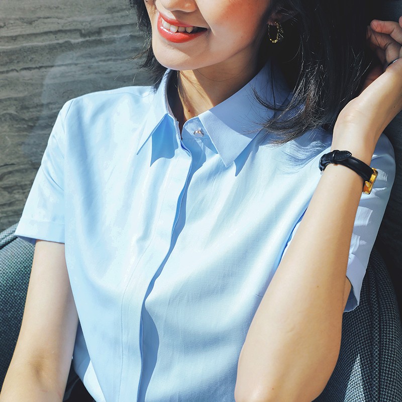 Quehou Quehou White Short-Sleeve Shirt for Women, Summer Professional Work Unifo...