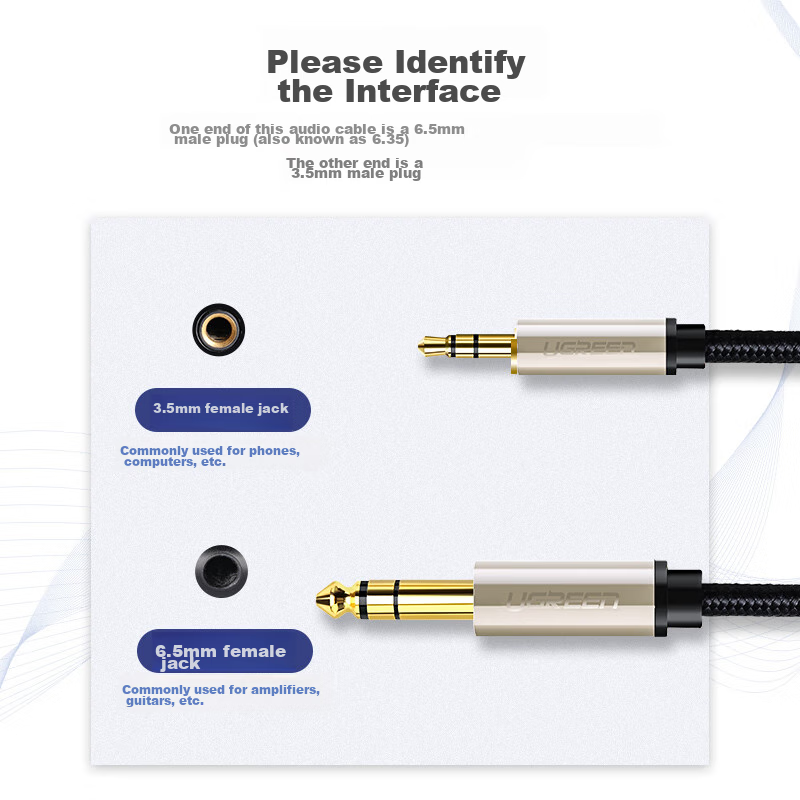 Lulian 3.5mm to 6.5mm Male to Male Audio Cable, Phone Laptop Speaker Connection...