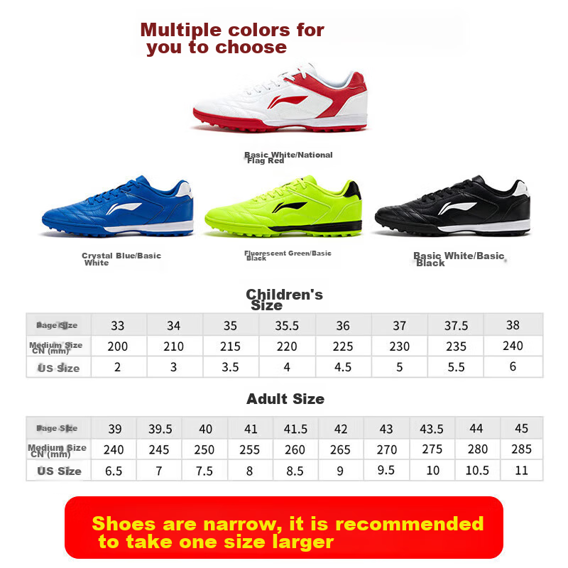 Li-Ning Soccer Shoes for Men, TF Turf Cleats, for Adults, Teenagers, Elementary...