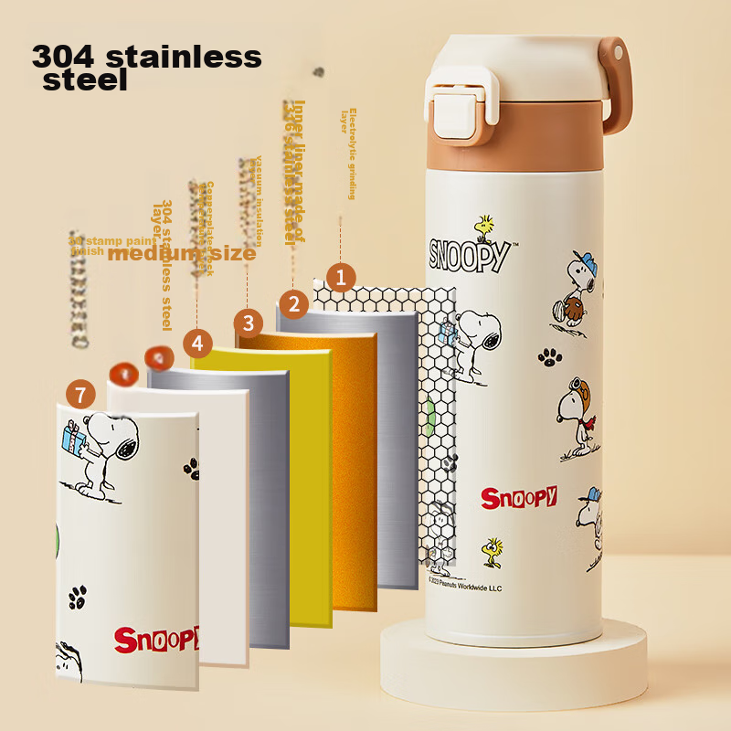 Snoopy Children's Insulated Cup, 316 Stainless Steel, for Boys And Girls, Elemen...