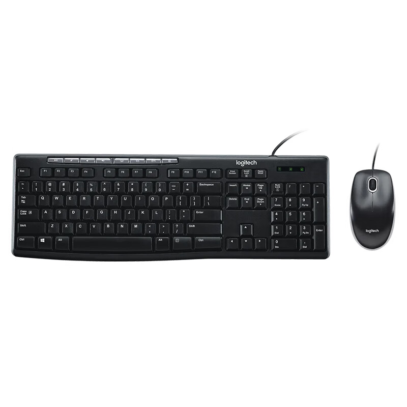 Logitech MK200 Enterprise-Grade Wired Keyboard And Mouse Combo, USB Compatible f...