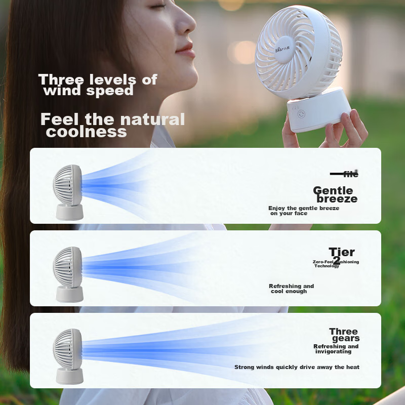 Bear Electric Fan, Small Fan, Office Desktop Fan, Mini Portable USB Rechargeable...