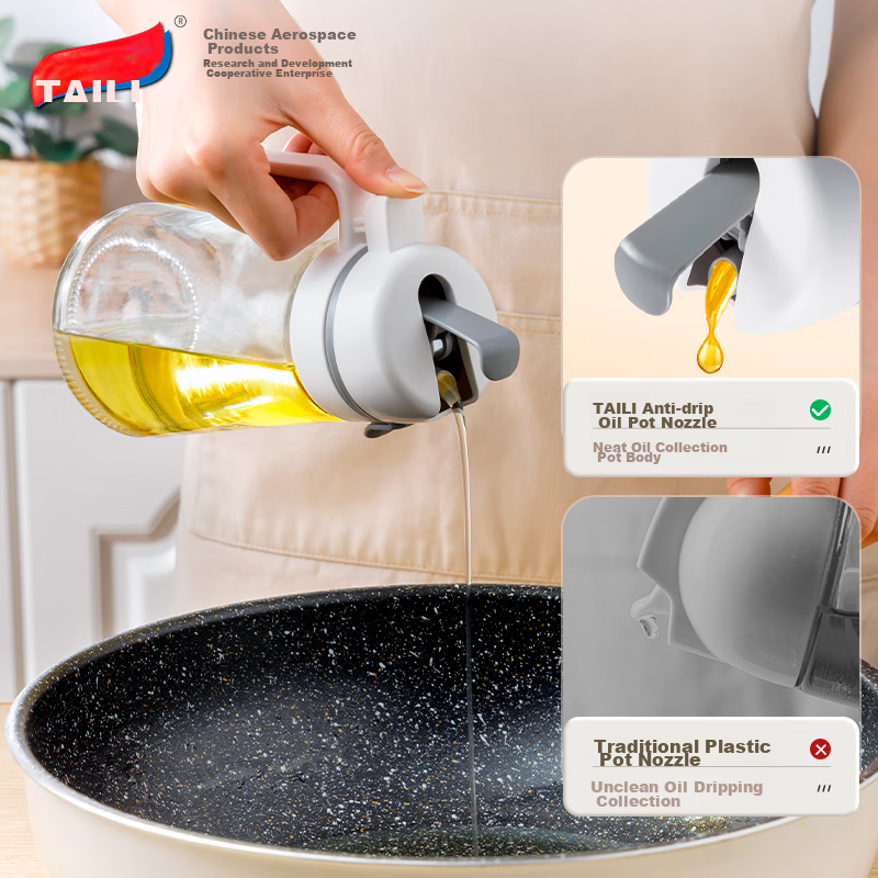 Taili Automatic Opening And Closing Oil Dispenser, Kitchen Glass Oil Bottle, Non...