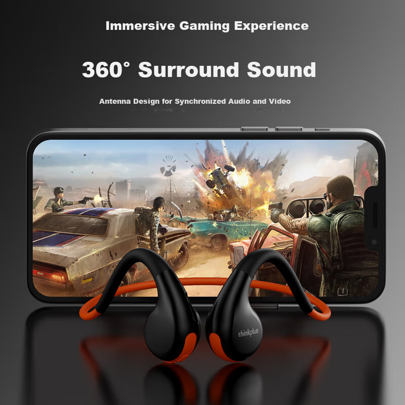 Lenovo Bone Conduction Sports Bluetooth Headphones, IPX7 Waterproof And Dustproo...