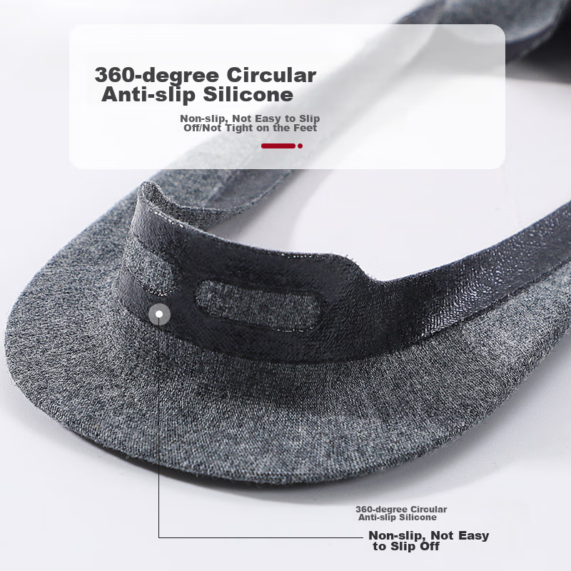 Langsha Men's Socks, Thin Summer Invisible Cotton Shallow Mouth Silicone Non-Sli...