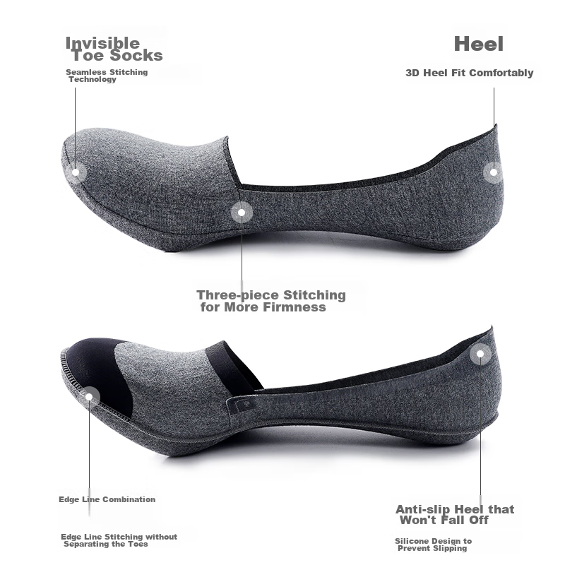 Langsha Men's Socks, Thin Summer Invisible Cotton Shallow Mouth Silicone Non-Sli...