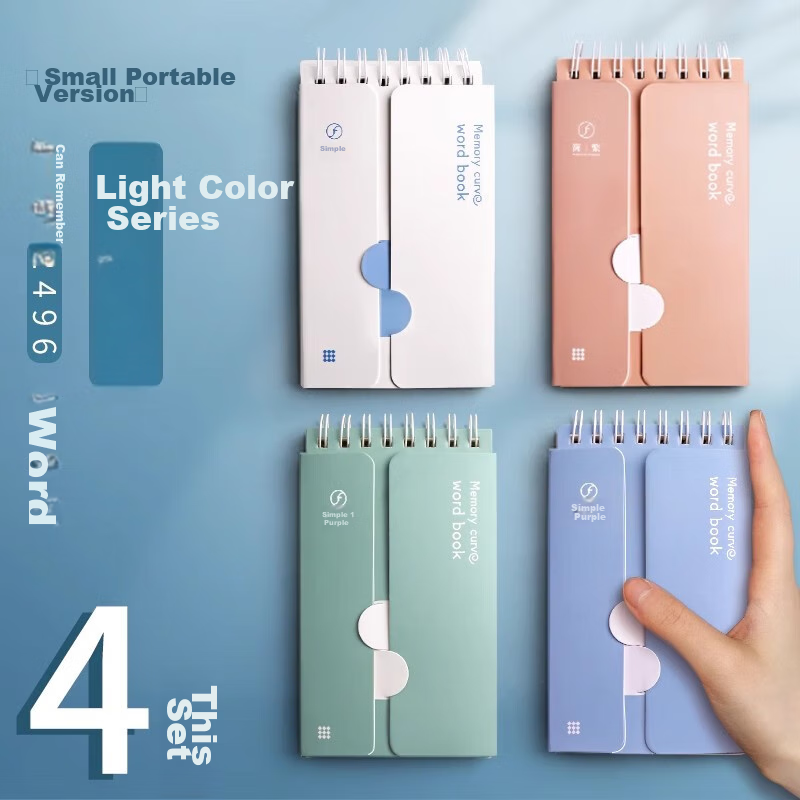 Jinzhi A7/100 Sheets English Vocabulary Notebook, Mini Portable Pocket Notebook,...