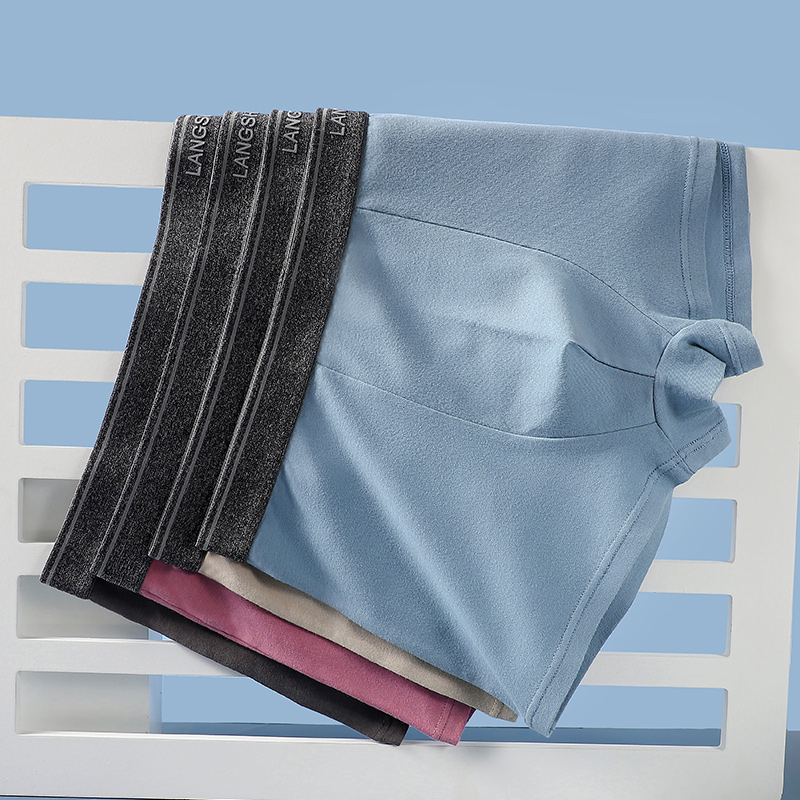 Langsha Men's Underwear, Cotton, 3A Antibacterial, Mid-Rise, High-Elasticity, Br...